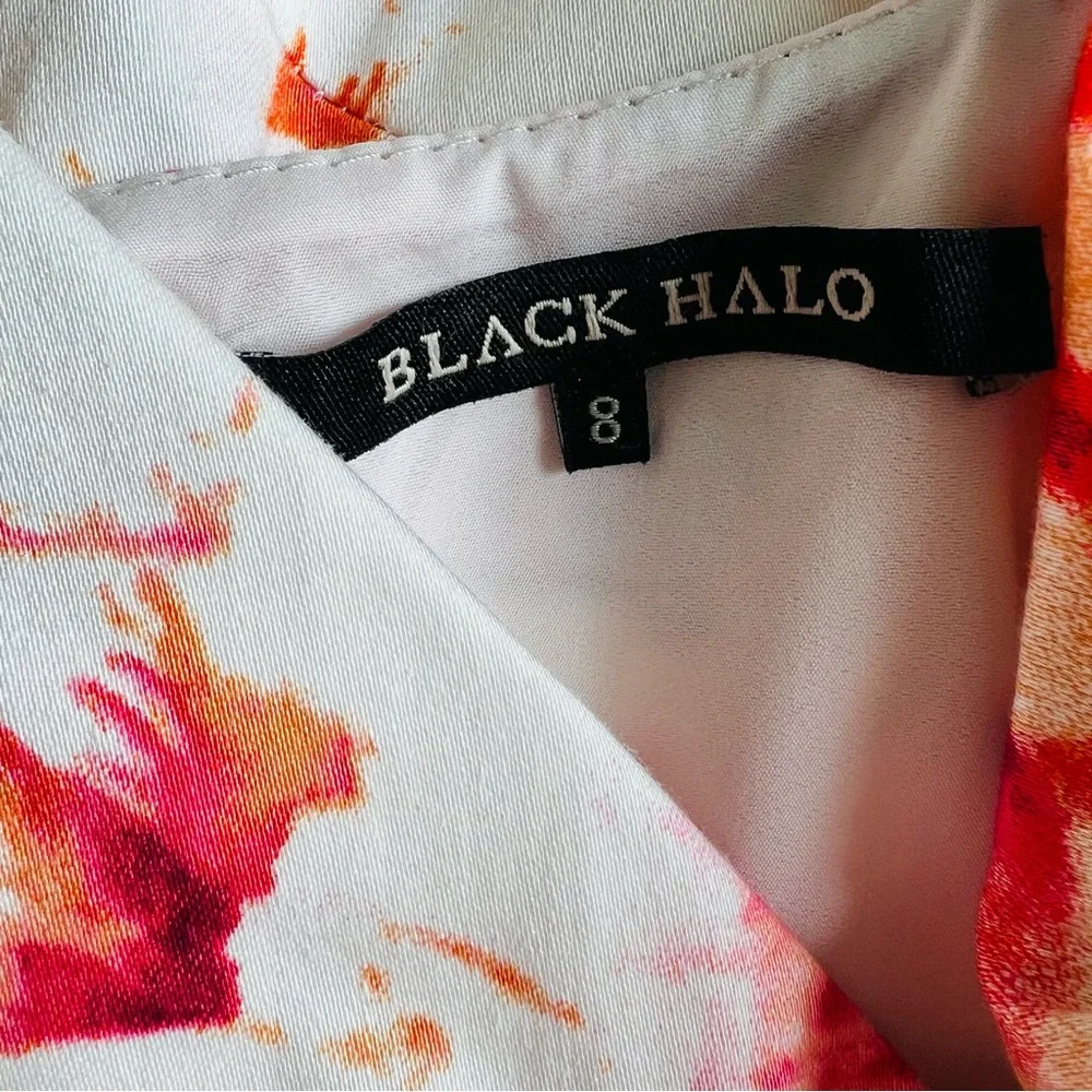 🛑SOLD BLACK HALO Floral Jackie O Mido Dress Size 8 - Picture 7 of 9